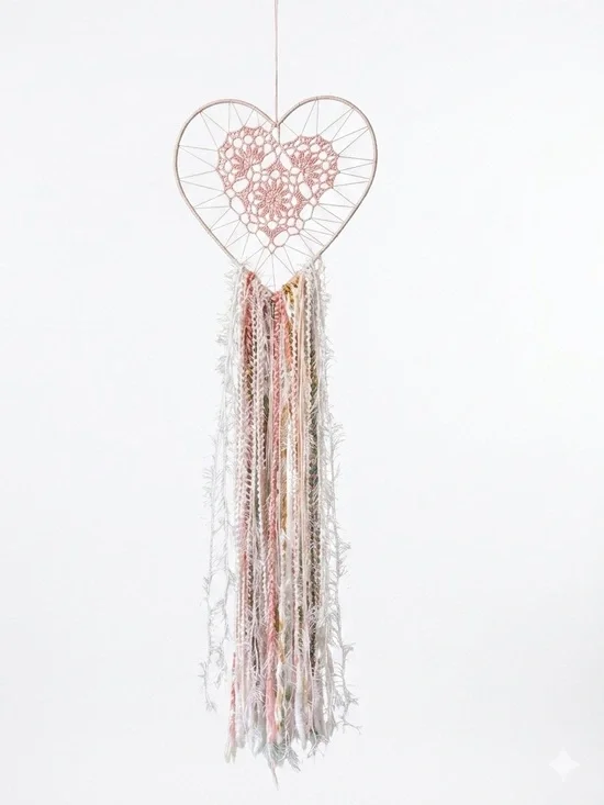 Handmade Crochet Heart Dreamcatcher - Large 33