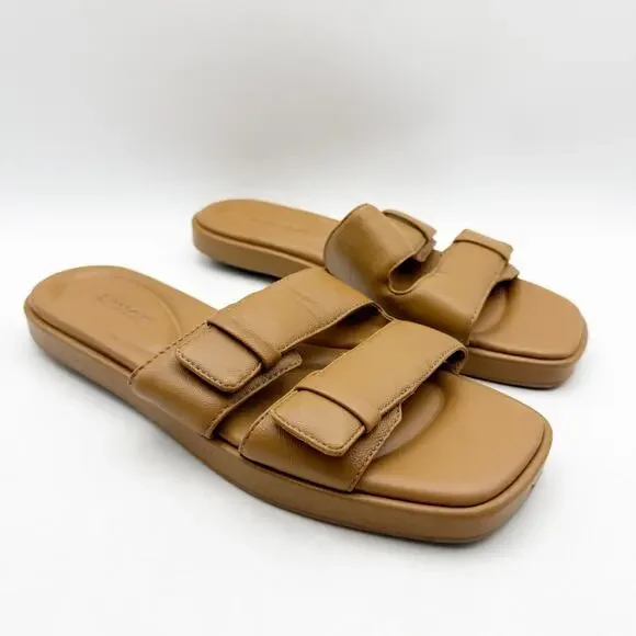 Vince Womens Rhode-B Slide Sandals US 6 M EU 36 Tan Leather EUC