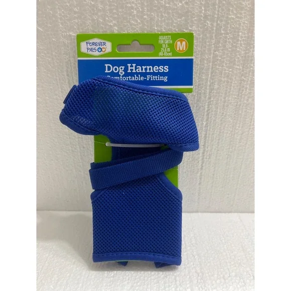 Forever Pals Dog Harness Blue Med. Adjusts For Girth 18.9-25.6