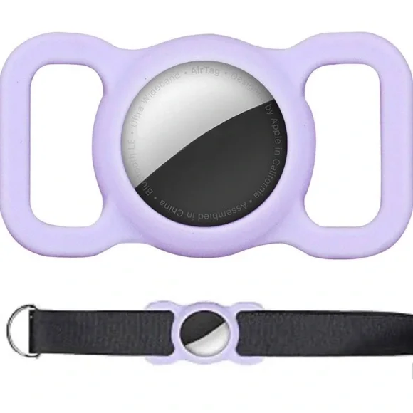 💞 New Purple Silicone Pet AirTag Holder for Puppy Dog & Cat Collars