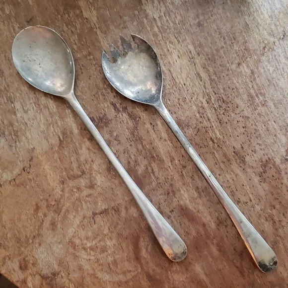 Silver plated salad servers