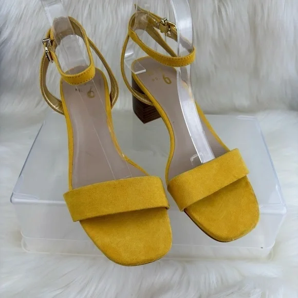 MIX NO.6 SUEDE HEELS SANDALS SIZE 8.5 WOMAN YELLOW COLOR