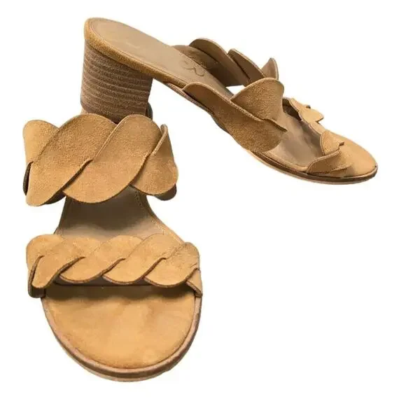 Ccocci Neutral block heel suede sandals size 10