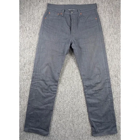 Levi's 501 Jeans Mens 31x32 Grey Original Fit Straight Leg Button Fly Denim