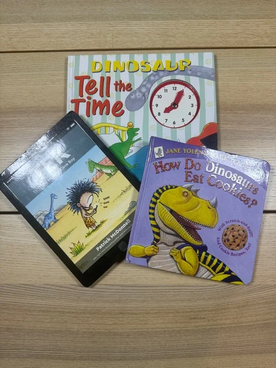 Bundel Dinosaur Tell the Time, Tek , how do Dino eat cookies Children's  Book -