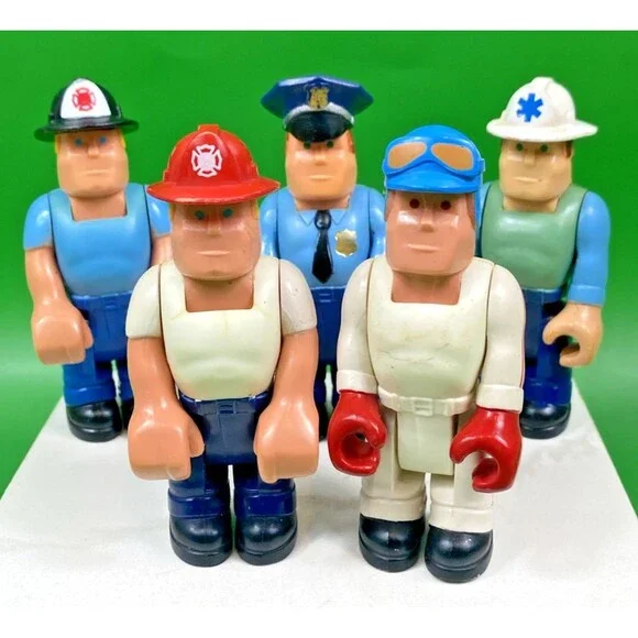 Lot of 5 Fisher Price Husky Helpers First Responders Produced 1978-1986