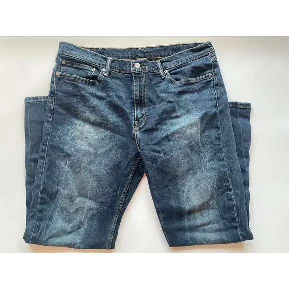 Men's Levi's 514 Dark Wash Straight Leg Denim Size 38x30