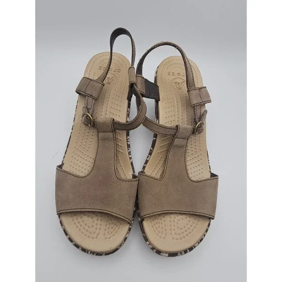 Crocs Women's. Wedge Sandals with Geographic Design Size 9