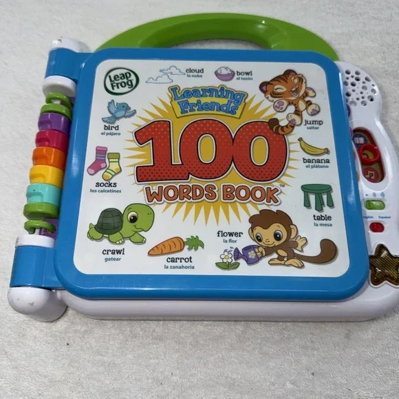 TESTED Leap Frog Learning Friends 100 Words Electronic English Chinese Book Kid