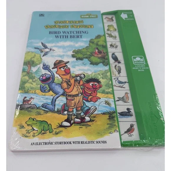 Golden Sound Talking Sesame Street Vintage Story Bird Watching Bert Kids‎ New