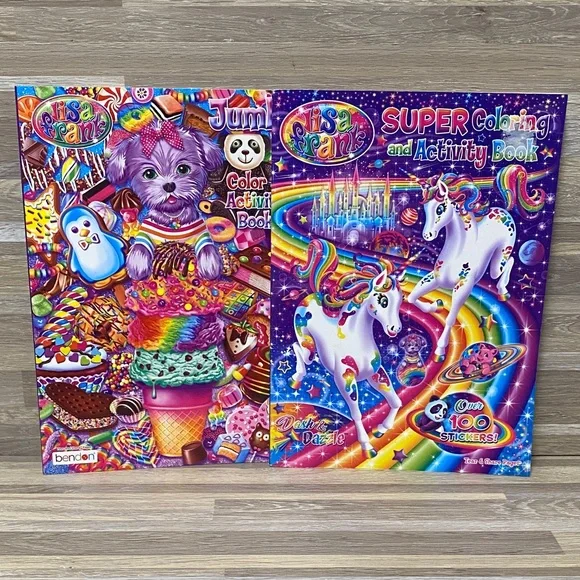 Lisa Frank stickers Colorful Puppy and Unicorn Activity Books