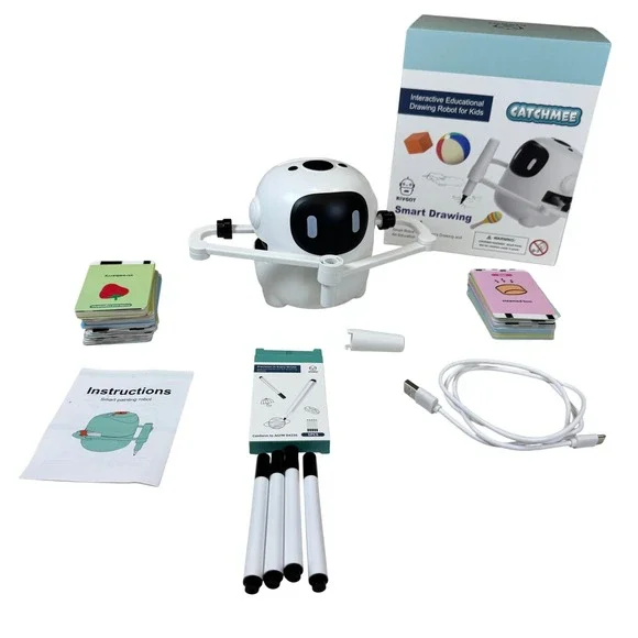 RIVGOT Catchmee Smart Drawing Robot Q01 Interactive Educational Toy White STEM