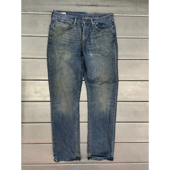 Levis 514 Slim Straight Jeans‎ Mens 31x32 Blue Medium Wash Denim Faded