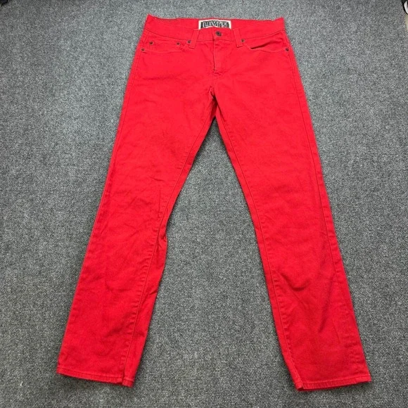 Levi's 511 Skinny Slim Fit Red Denim Jeans