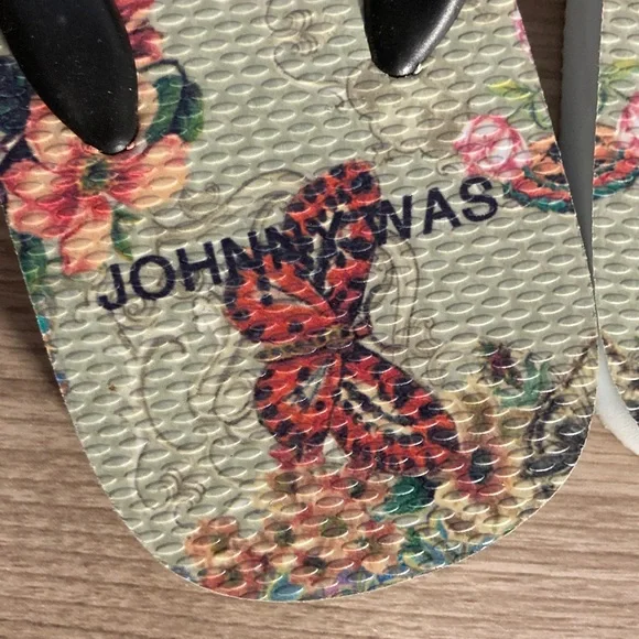 Johnny Was Holly butterfly flip flop thong sandals 7