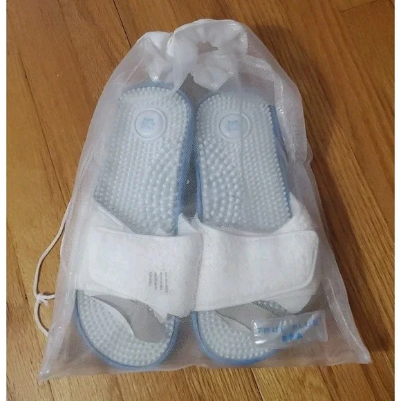 TRUE BLUE SPA Shoes Sandals‎ Massaging Terry Cloth Loop Womens L/XL