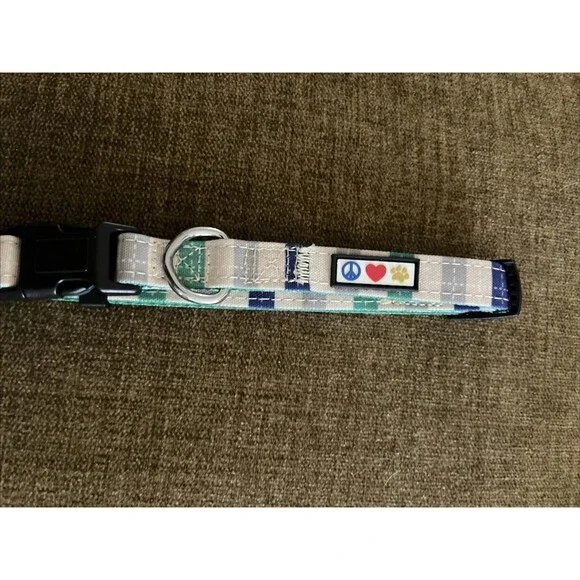 Pawtitas Plaid Dog/Cat Collar Puppies High Visibility with Bands Small