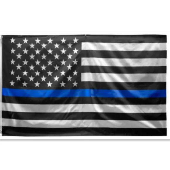 NEW Thin Blue Line 3x5 American Flag Support Police Black & White