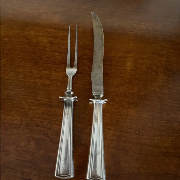 Dominic and Haff Vintage carving set,sterling handled,Elegant Silver Carving Set