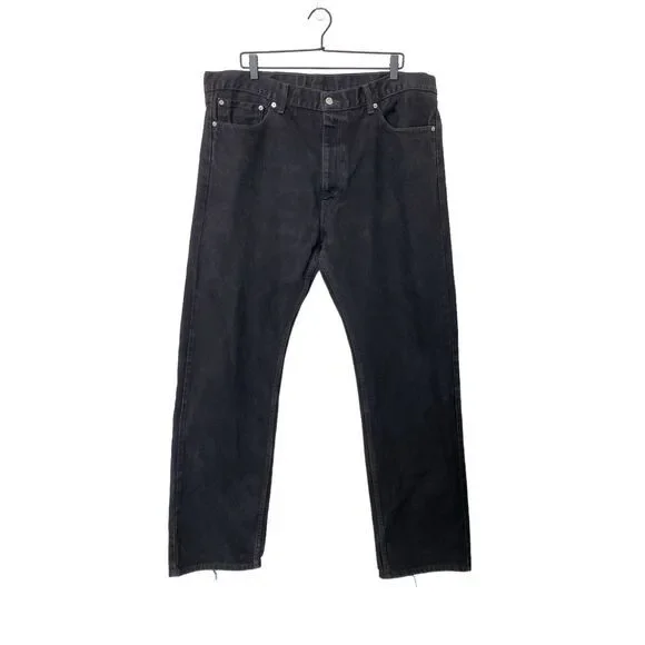 Levi's‎ 505 Jeans Mens Size W40 L 34 Black Straight Relaxed Fit 32
