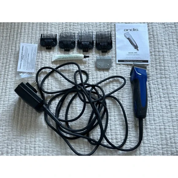 Andis Excel 5-Speed SMC Professional Pet Grooming Clippers Blue Sparkle Kit