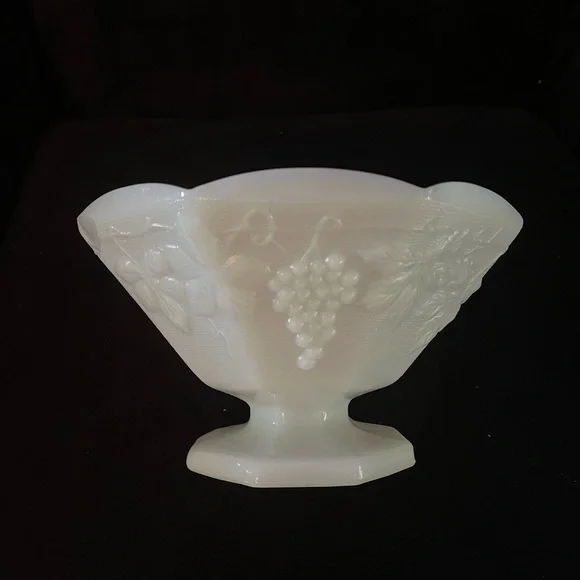 Vintage Milk Glass Pedestal Bowl
