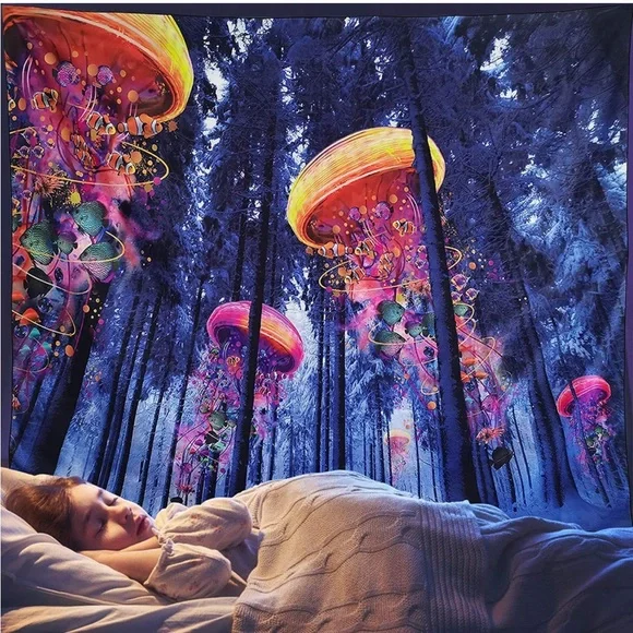 Nature Tapestry Wall Hanging Forest Hippie Trippy Psychedelic College Décor