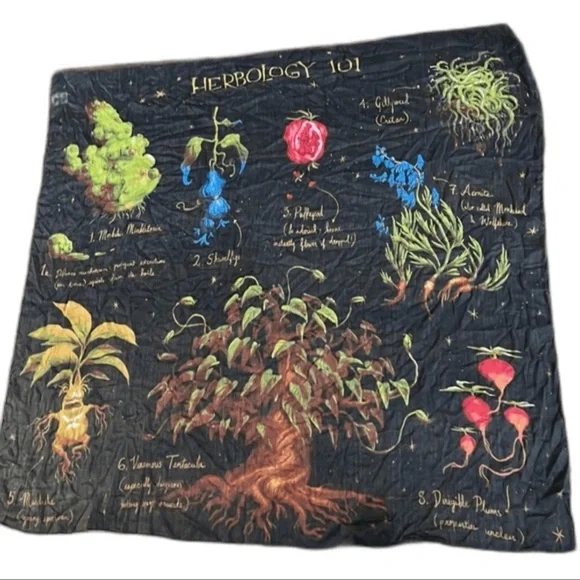 Harry Potter Herbology 101 Wall Tapestry NEW in Pkg 60 x 60