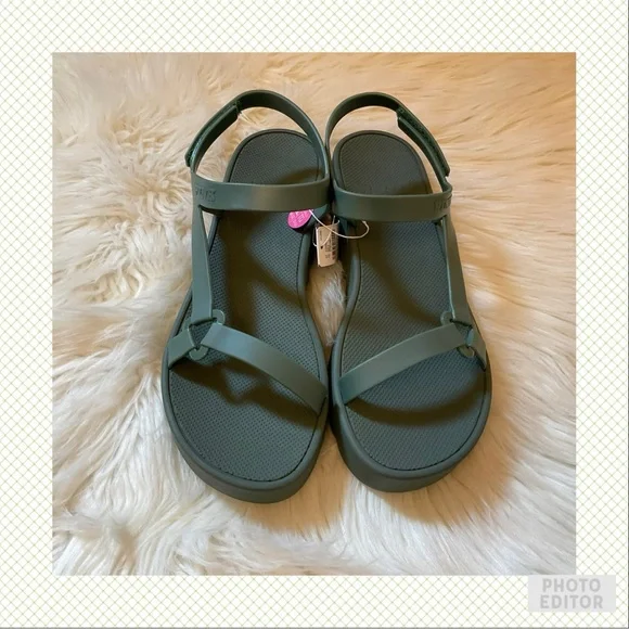 PINK Victoria’s Secret Strappy Platform Sandals - NWT - Size XL 11-12 Faded Sage