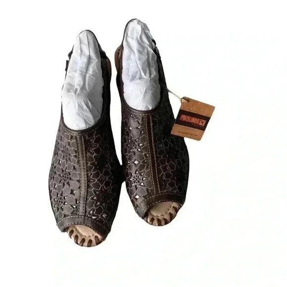 PIKOLINOS BROWN LEATHER WOMEN’S SANDALS!! SIZE EUR 41/US 10.5 **NWT**