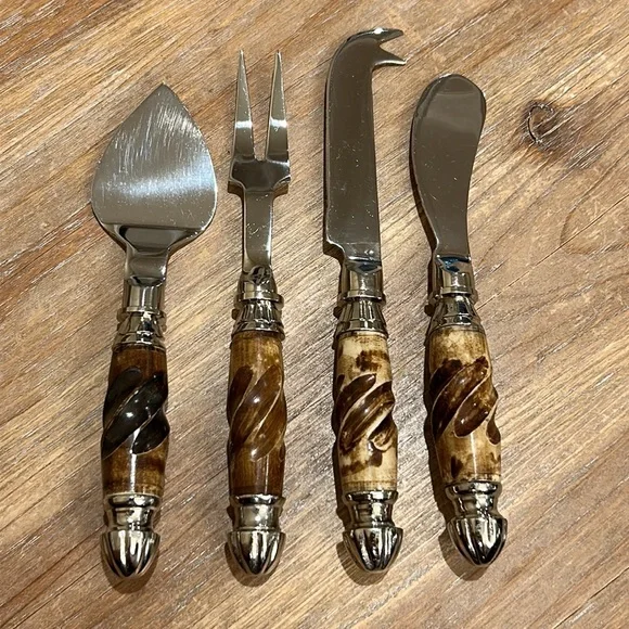 Four Piece Cheese / Appetizer Serving Set. Use on Charcuterie Board