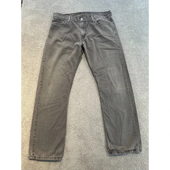 Levi's 514 Straight Fit Men's 36x32 Gray Denim Jeans Casual Cotton Pants