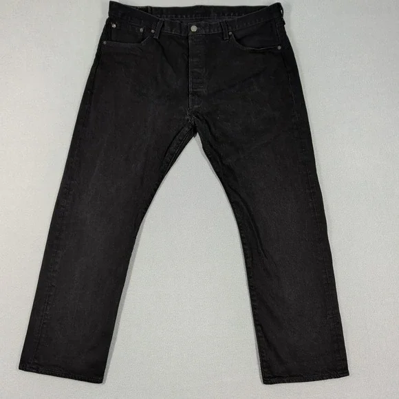Levi's 501 Jeans Men 40x30 Black Original Fit Straight Leg Denim Pants Casual