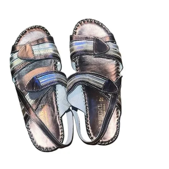 La Plume Metallic Strappy Sandals Size 37