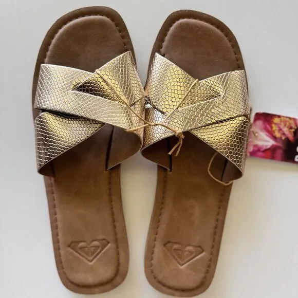 ROXY Women's Andreya Slide Sandal‎ Champagne Size 5 NWT