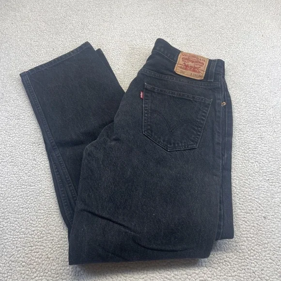 Levi's Jeans Mens 34x34 Black 550 Relaxed Fit Tapered Leg Denim Cotton VTG