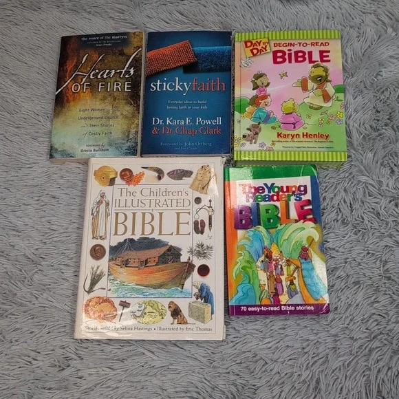 Lot of 5 Childrens' Bible Books Pictures Homeschool Mom Womens Faith Study‎