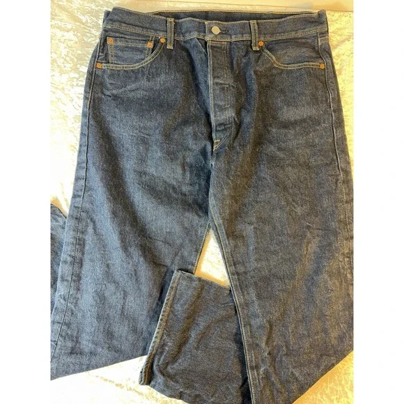 Levi's 501 Original Fit Jeans Mens 36x31 Dark Wash Button Fly Straight Denim