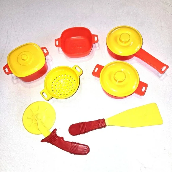 Play Plastic Mini‎ Kitchen Pots and Pans Utencils 10 Pieces