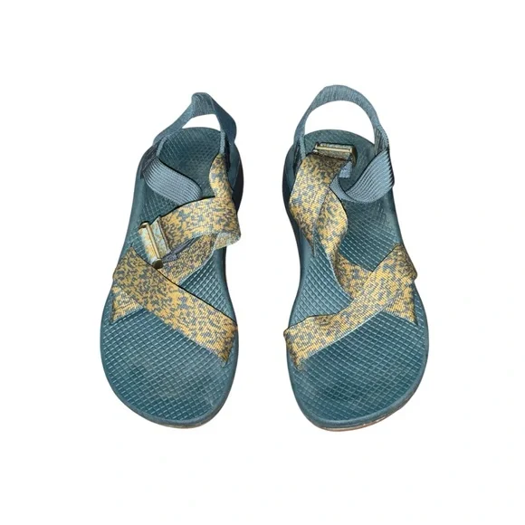 Chaco Z/1 Classic Sandals Women’s Size 10 Teal Gold Pattern Hiking Comfort