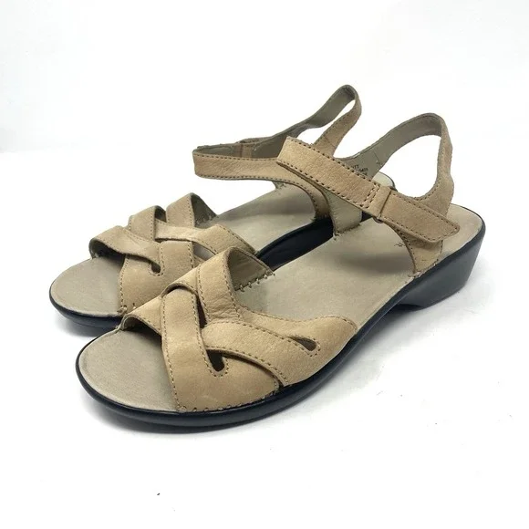 Easy‎ Spirit Just Love Itt Tan Leather Comfort Sandals Ankle Strap 10 Wide