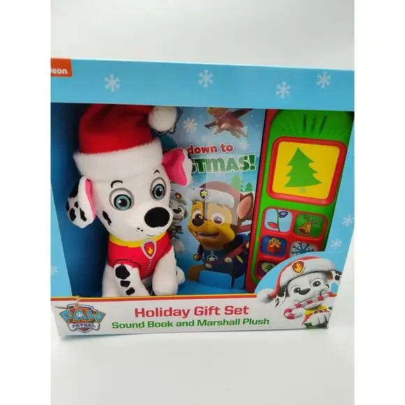 Nickelodeon Paw Patrol Ready Set‎ Snow Marshall Plush And Book Gift Set NEW