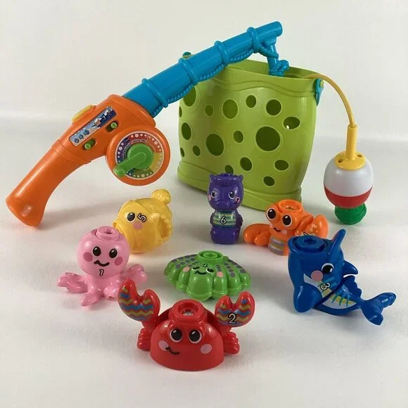 VTech Jiggle & Giggle Fishing Set Smart Pole Sea Creatures Learning Toy Bobber A