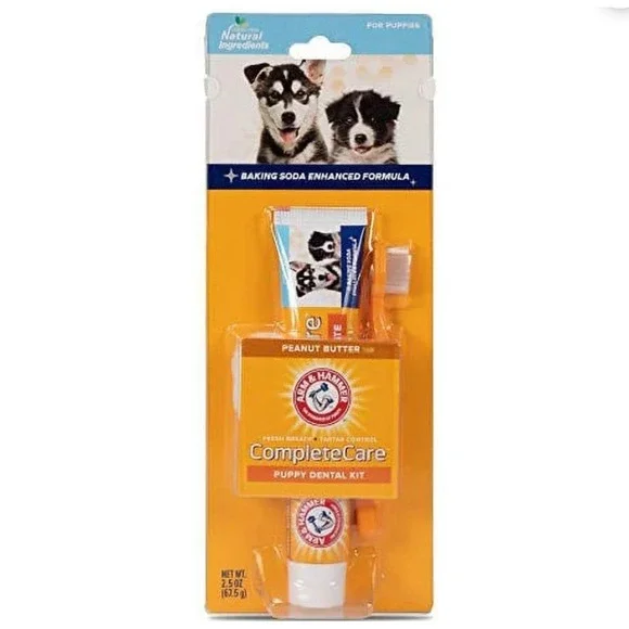 Arm & Hammer Puppy Dental Kit Enzymatic‎ Dog Toothpaste 2.5 Oz Peanut Butter