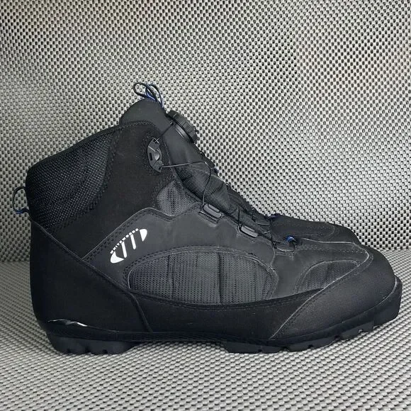 Whitewood Ski Boots Mens Size 45 Black Blue MOZ Lacing System Winter Outdoors