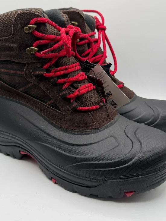 Khombu Thermolite Snow Duck Boots Brown Suede Waterproof Winter Men 12M NWT