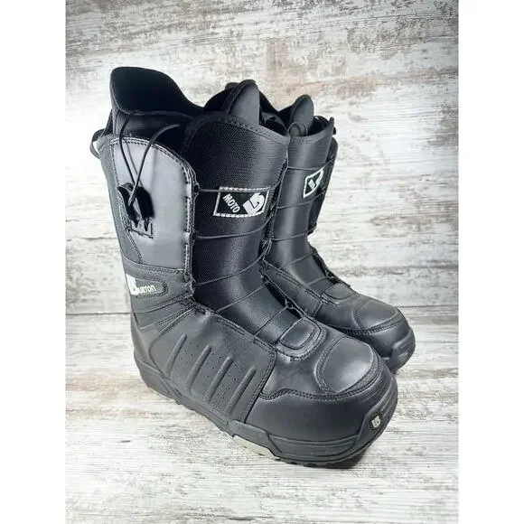 Men's Burton Moto Black Snowboarding Boots Sz 9 EUC!