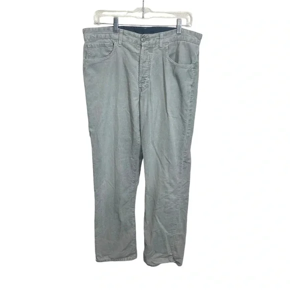 Levi’s 401 men’s corduroy jeans vintage gray casual straight leg buttonfly sz 34