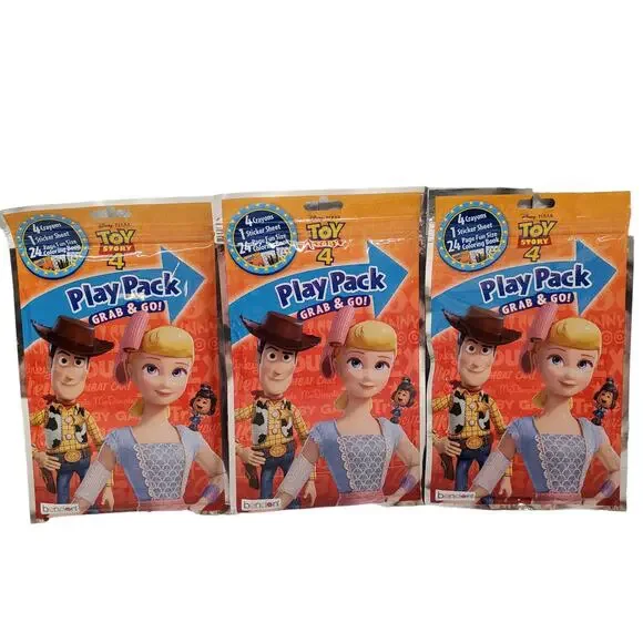 Disney Pixar Toy Story 4 Play Pack Grab and Go Arts and Crafts Crayons Stickers