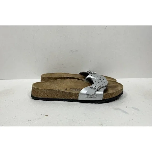 Birkis By Birkenstock Silver Rhinestone Madrid Sandal Women's Size 7 N / 38